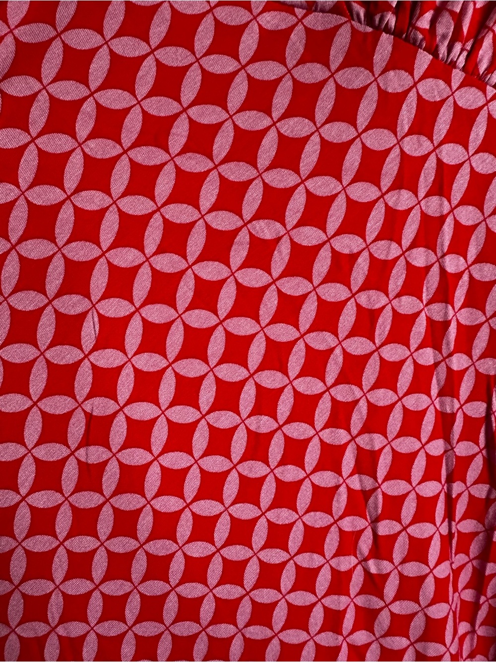 Boden Red-Pink Geometric V-Neck Midi Dress - Picture 6 of 6